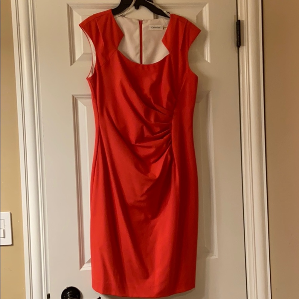 Calvin Klein orange/pink dress
